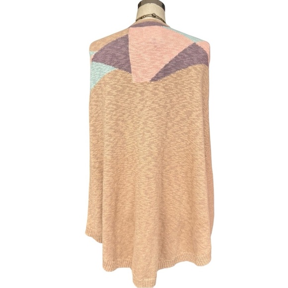 One Teaspoon Knit Cape Multicolor Trim – Size S/M, NWT, Soft Pastel Fall Layer - Picture 6 of 12